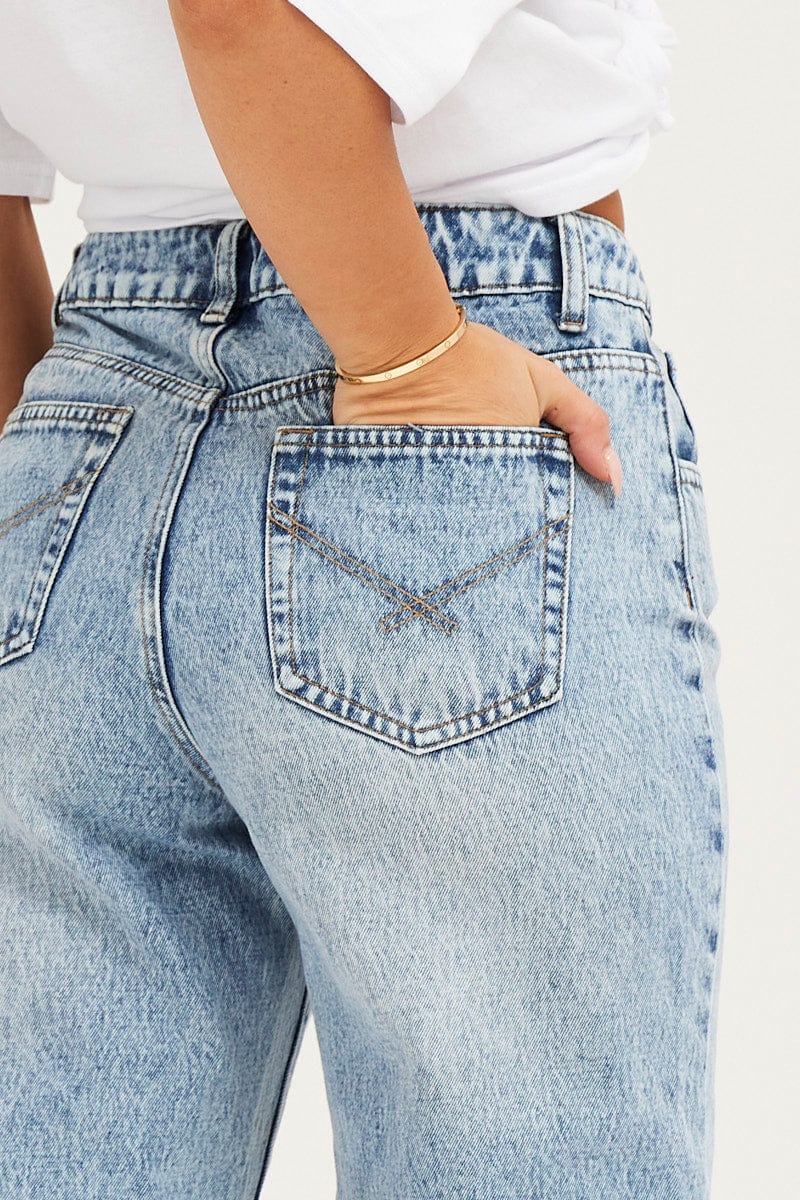 Blue Denim Jean High Rise Straight
