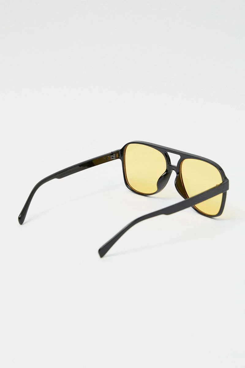 Yellow Animal Print Fashion Sunglasses