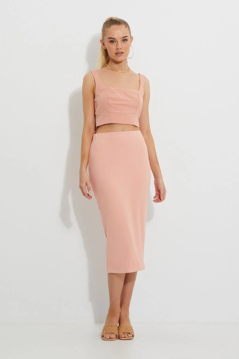 Orange Designer Structured Crop Top