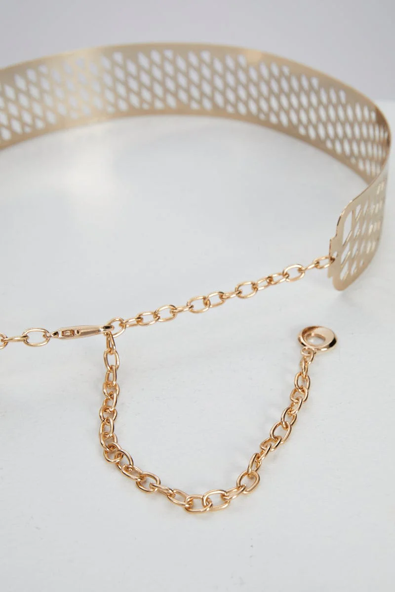 Metallic Patterned Metal Belt