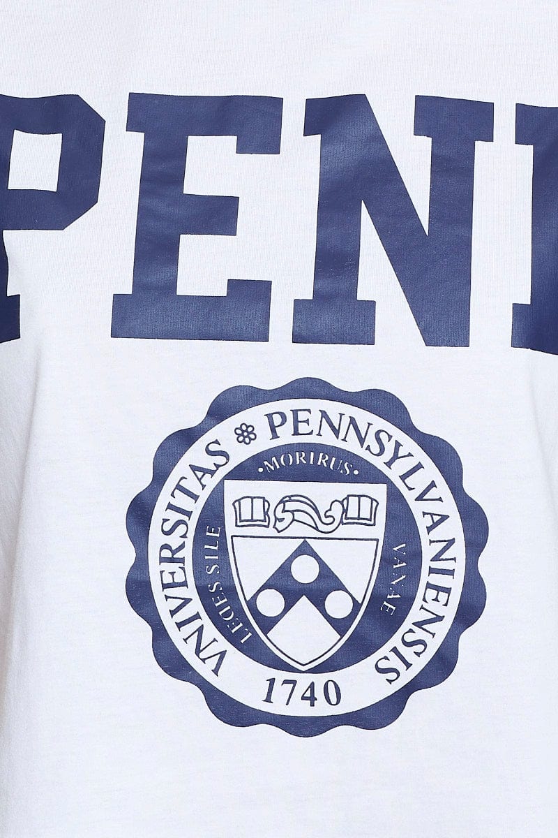 White Graphic T Shirt Crop