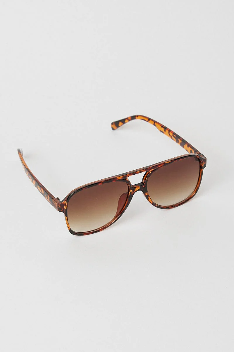 Brown Animal Print Fashion Sunglasses