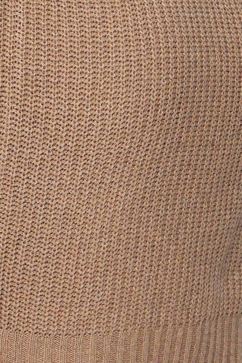 Beige Knit Dress Mini