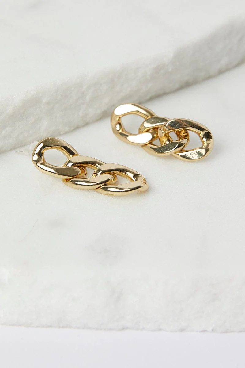 Gold Chain Drop Earrings