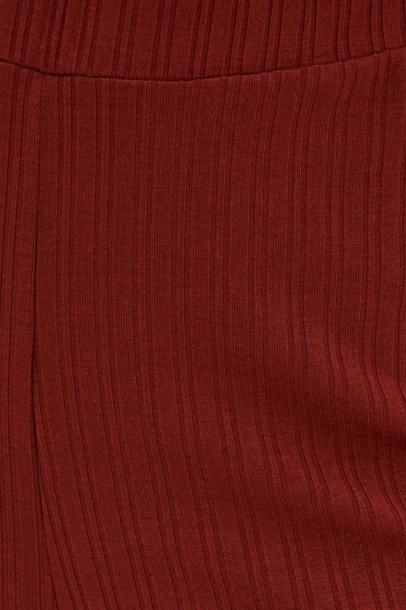 Brown Crop Bralette Loungewear Set