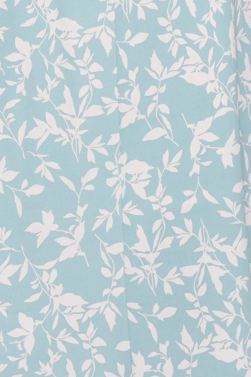 Print Midi Skirt Front Slit