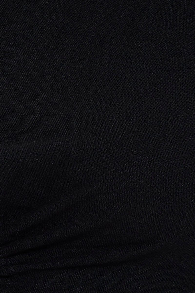 Black Crop Top Sleeveless Halter