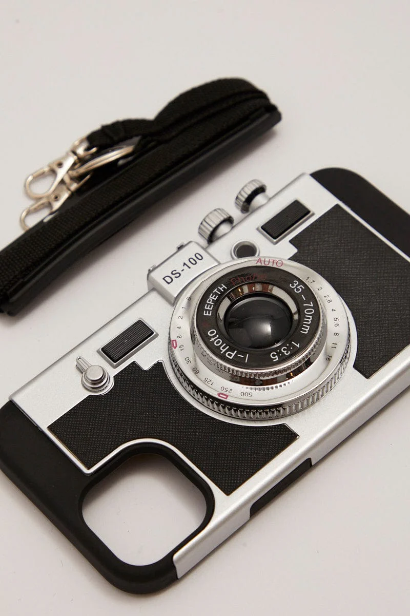 Black Vintage Camera Design Phone Case For Iphone 14