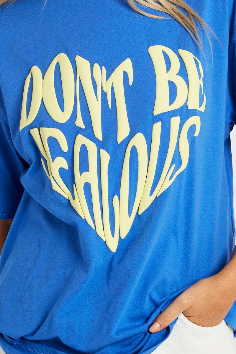 Blue Graphic Tee Short Sleeve