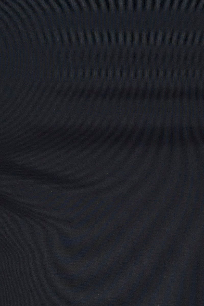 Black Singlet Crop Top Square Neck