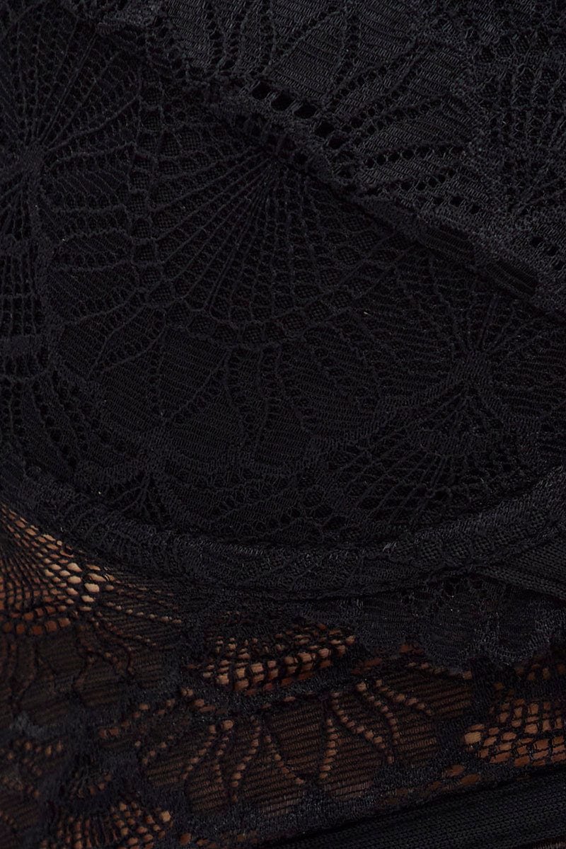 Black Lace Corset Singlet Crop