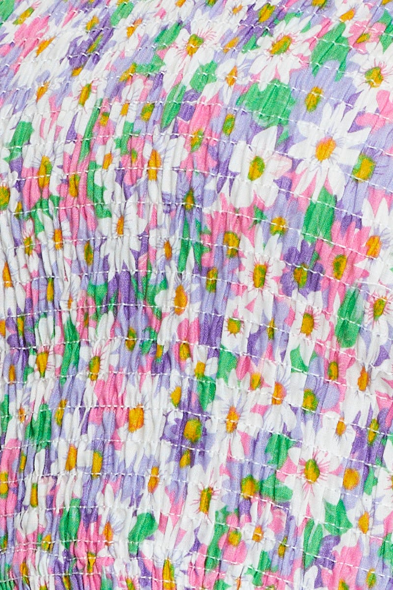 Print Crop Top One Shoulder