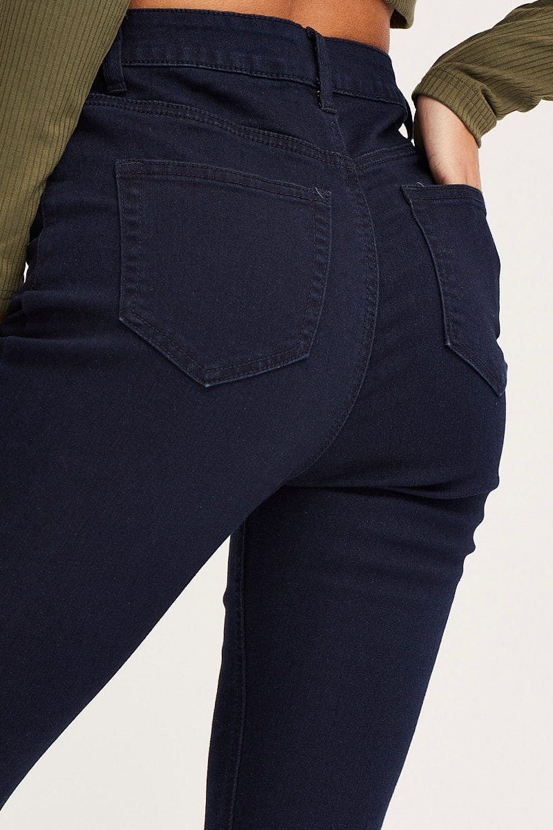 Blue Skinny Denim Jeans High Rise