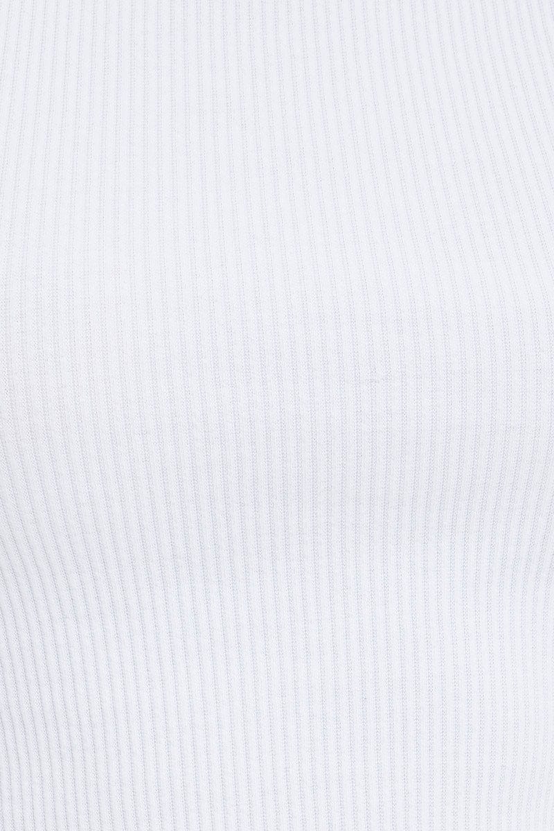 White Crop Tank Top Crew neck