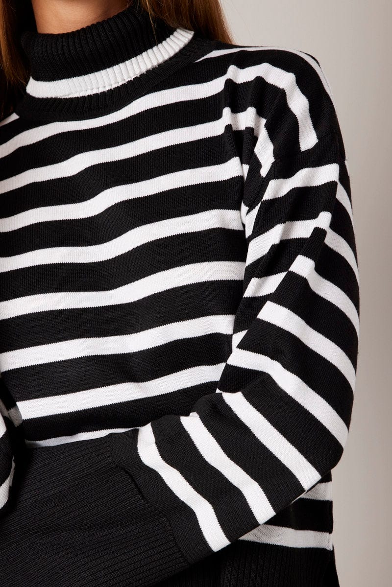 Black Stripe Knit Jumper