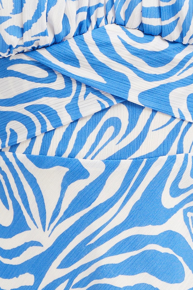 Print Midi Dress Short Sleeve Evening