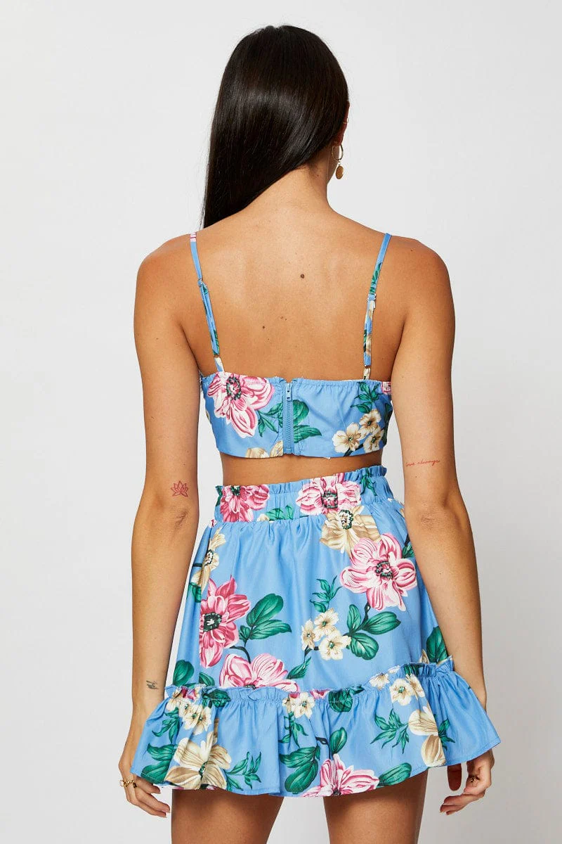 Print Scarf Top Crop