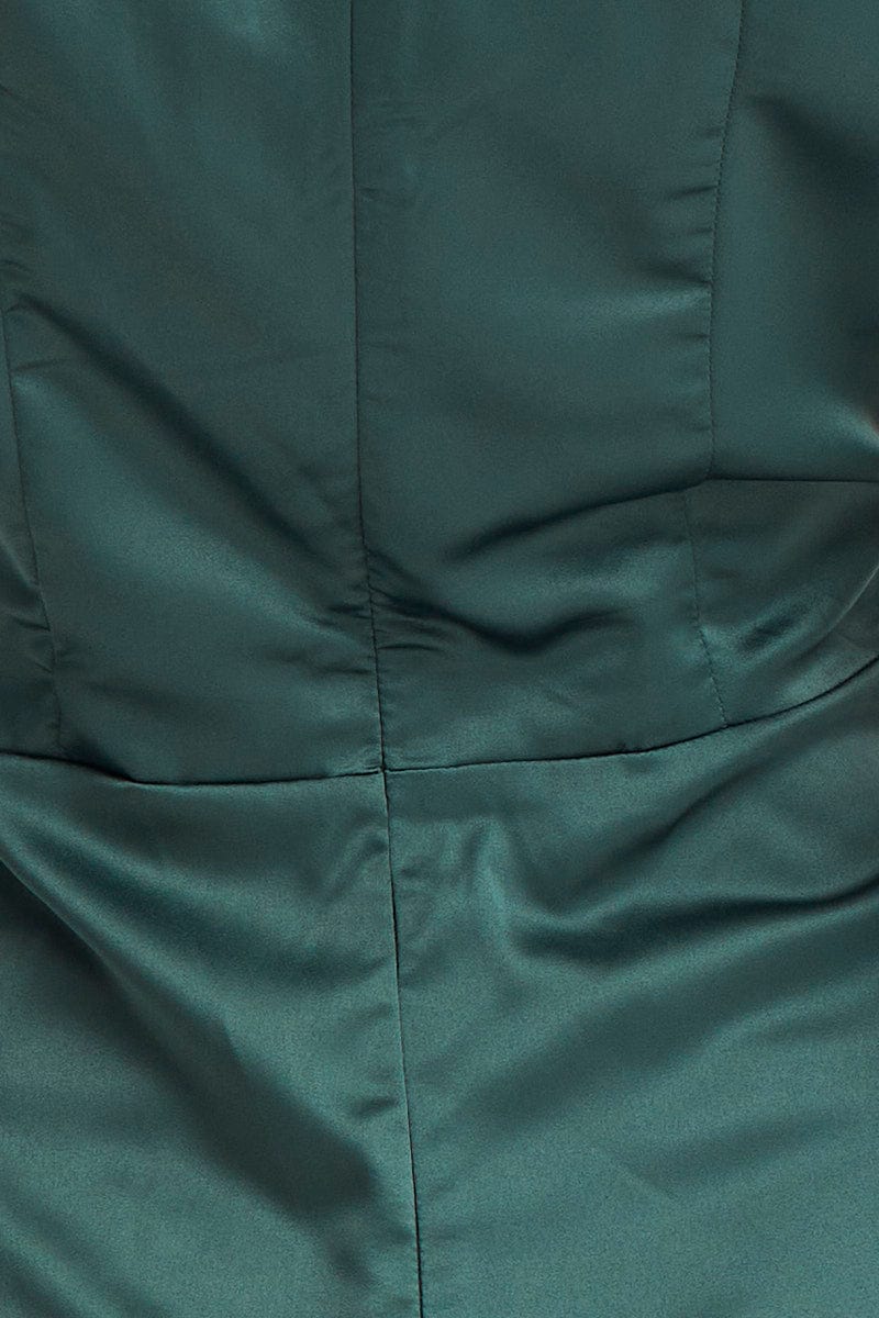 Green Twist Front Top Long Sleeve