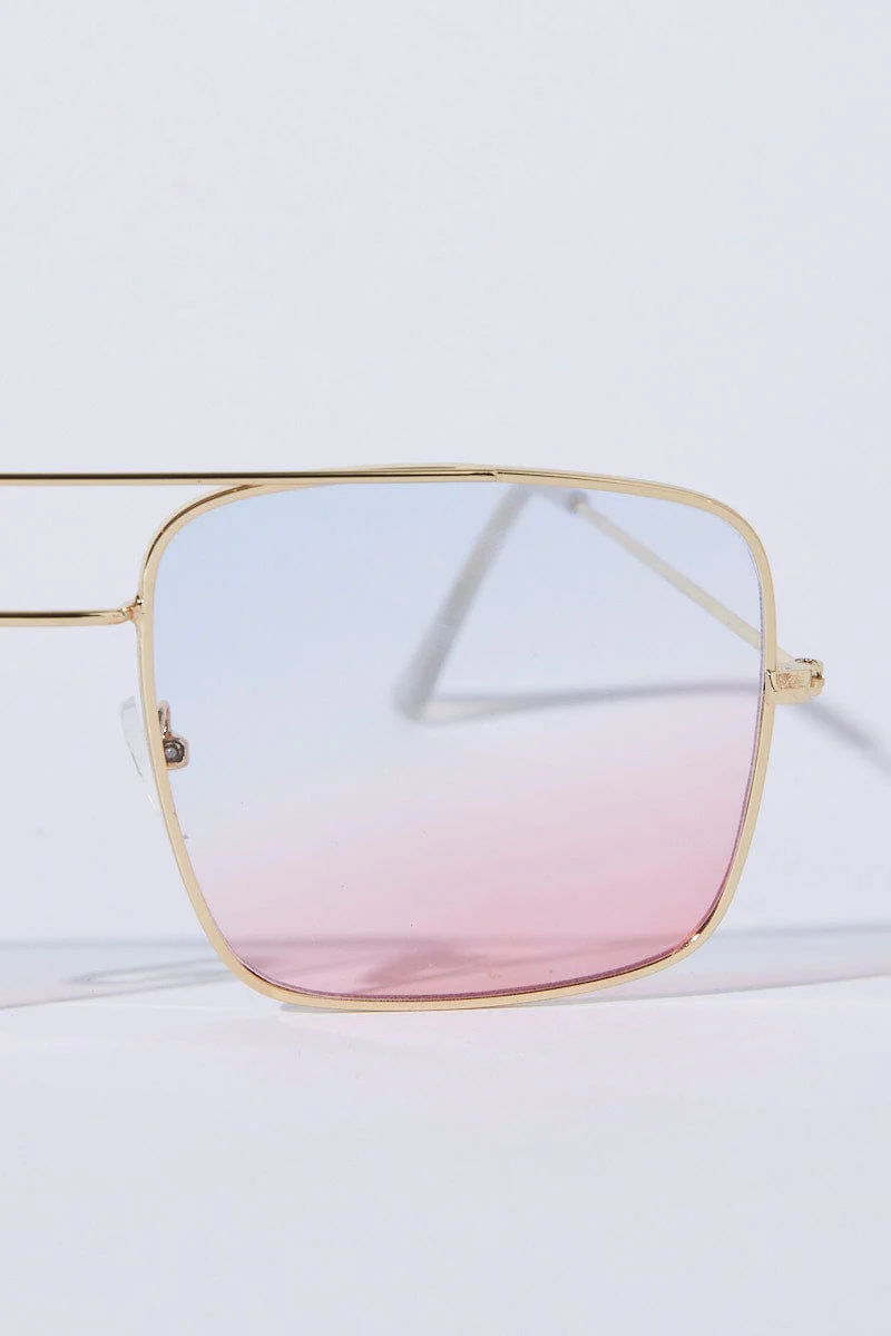 Pink Oversized Square Sunglasses