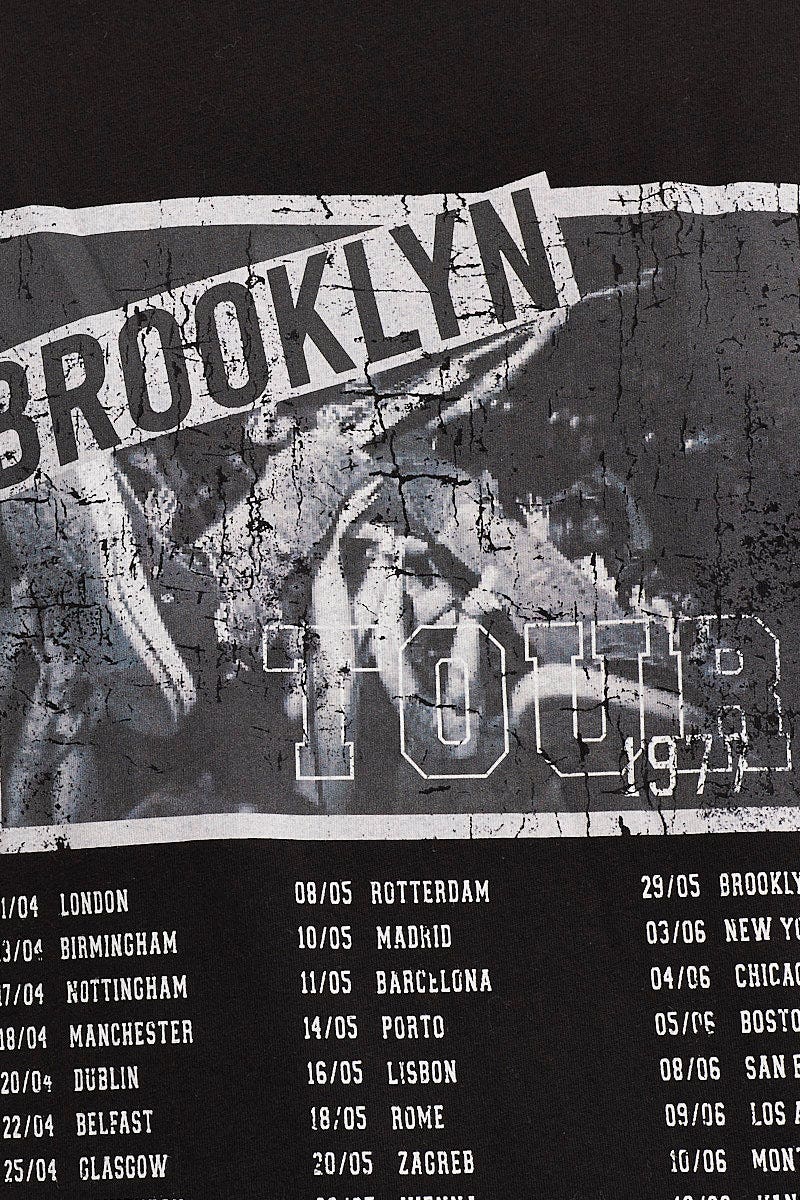 Black Crew Neck Oversized Graphic T-Shirt