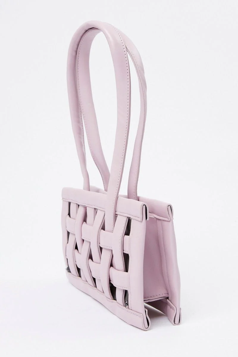 Purple Woven Detail Handbag