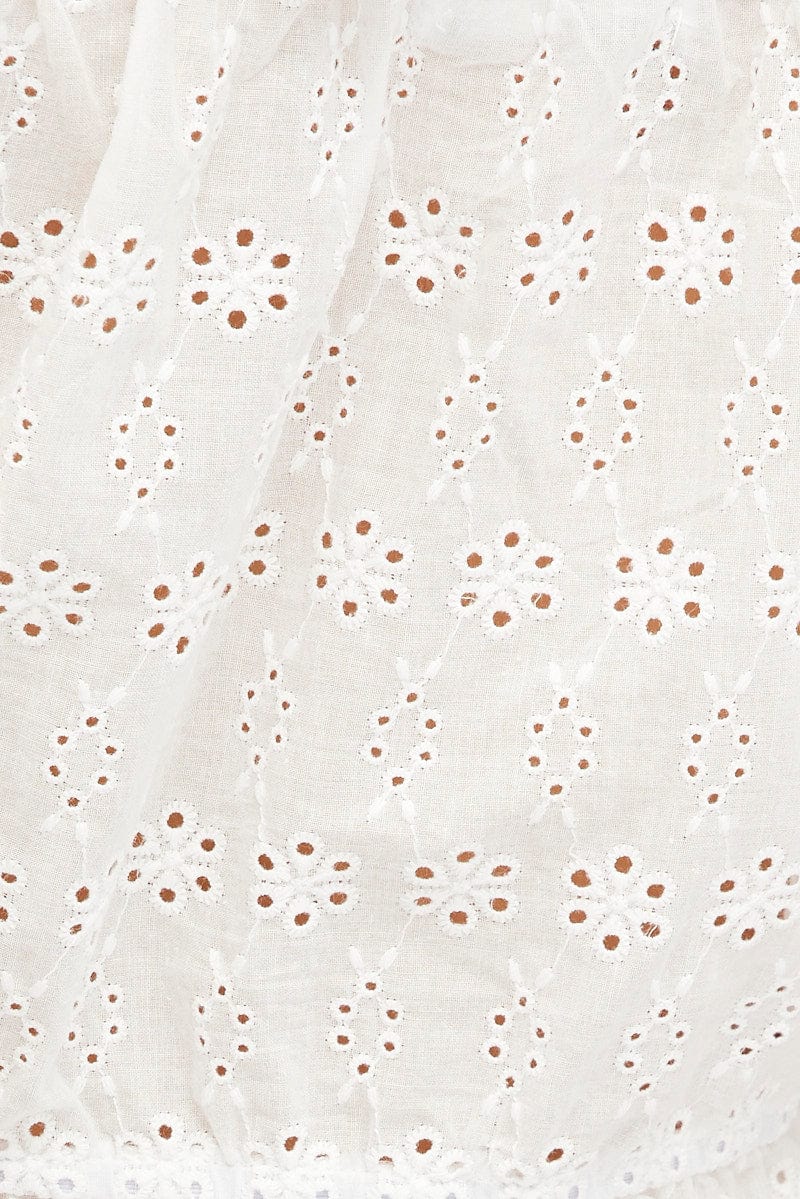 White Top Off Shoulder Short Sleeve