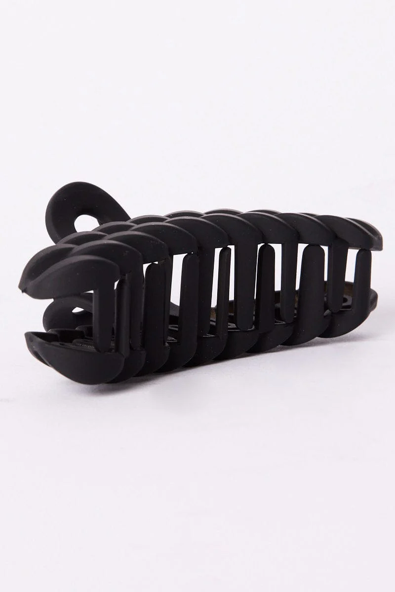 Black Lock Chain Shaped Hair Claw Clip