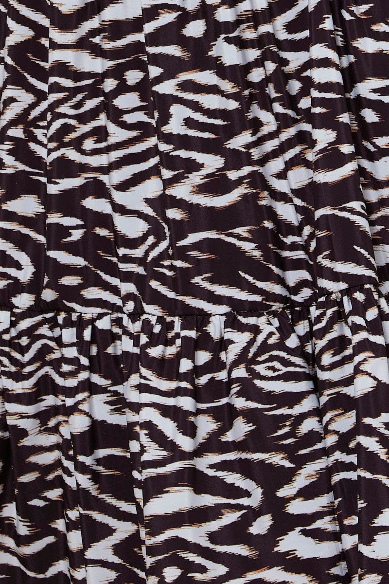 Print Tiered Maxi Skirt