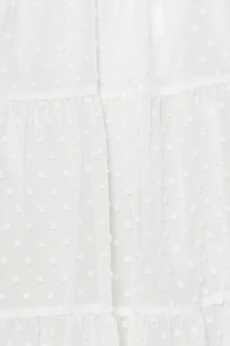 White Fit And Flare Dress Sleeveless Halter Neck