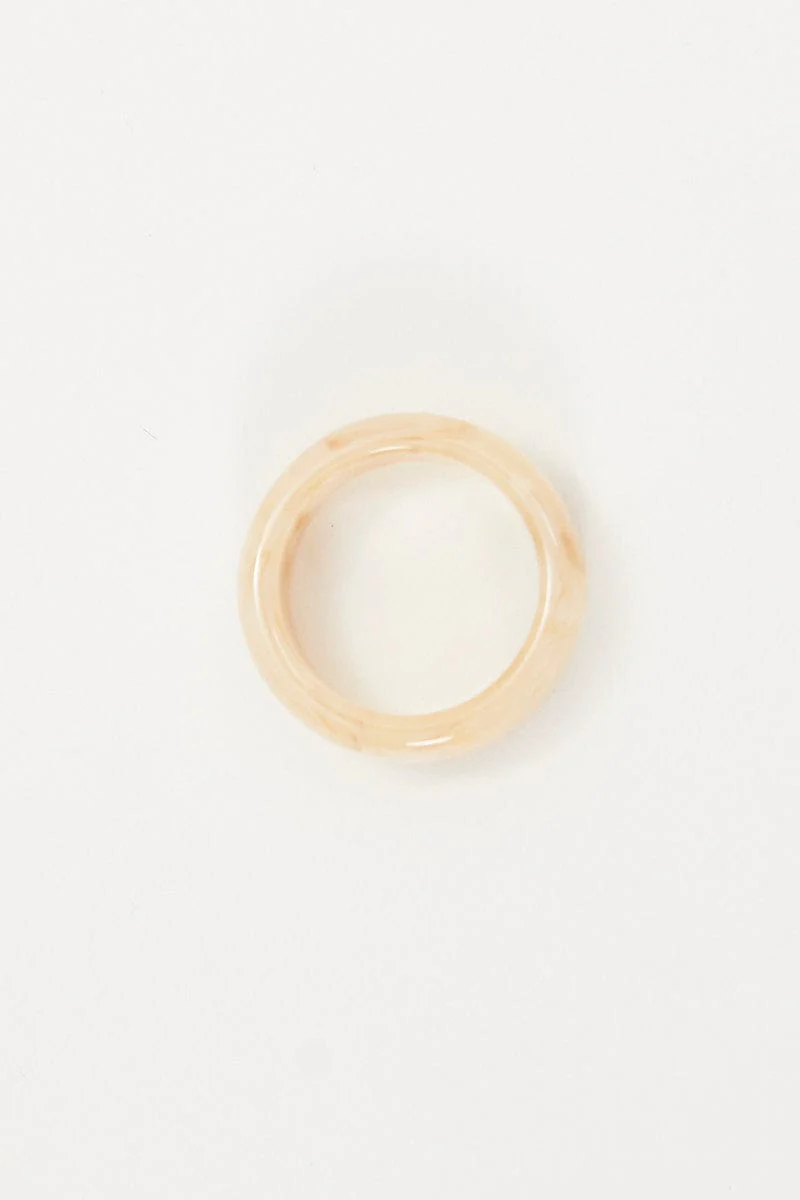 White Plastic Chunky Ring