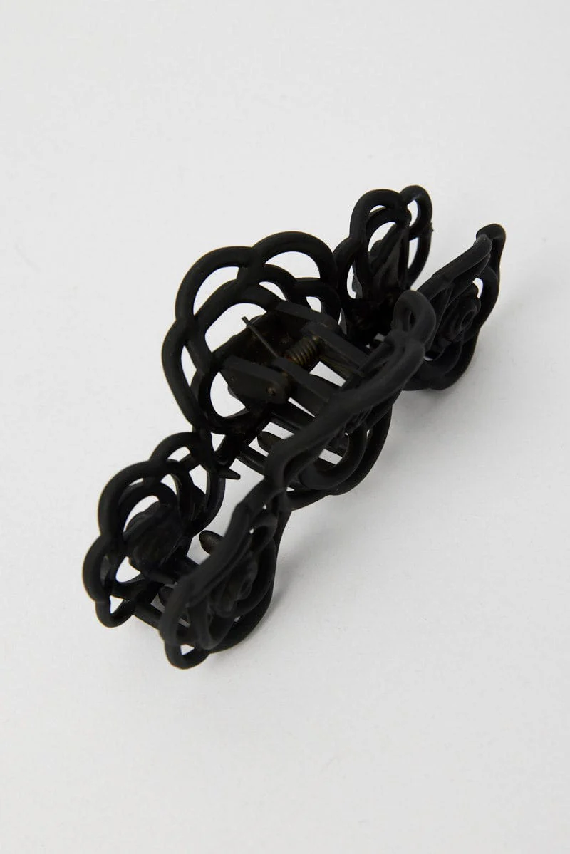 Black Rose Claw Clip
