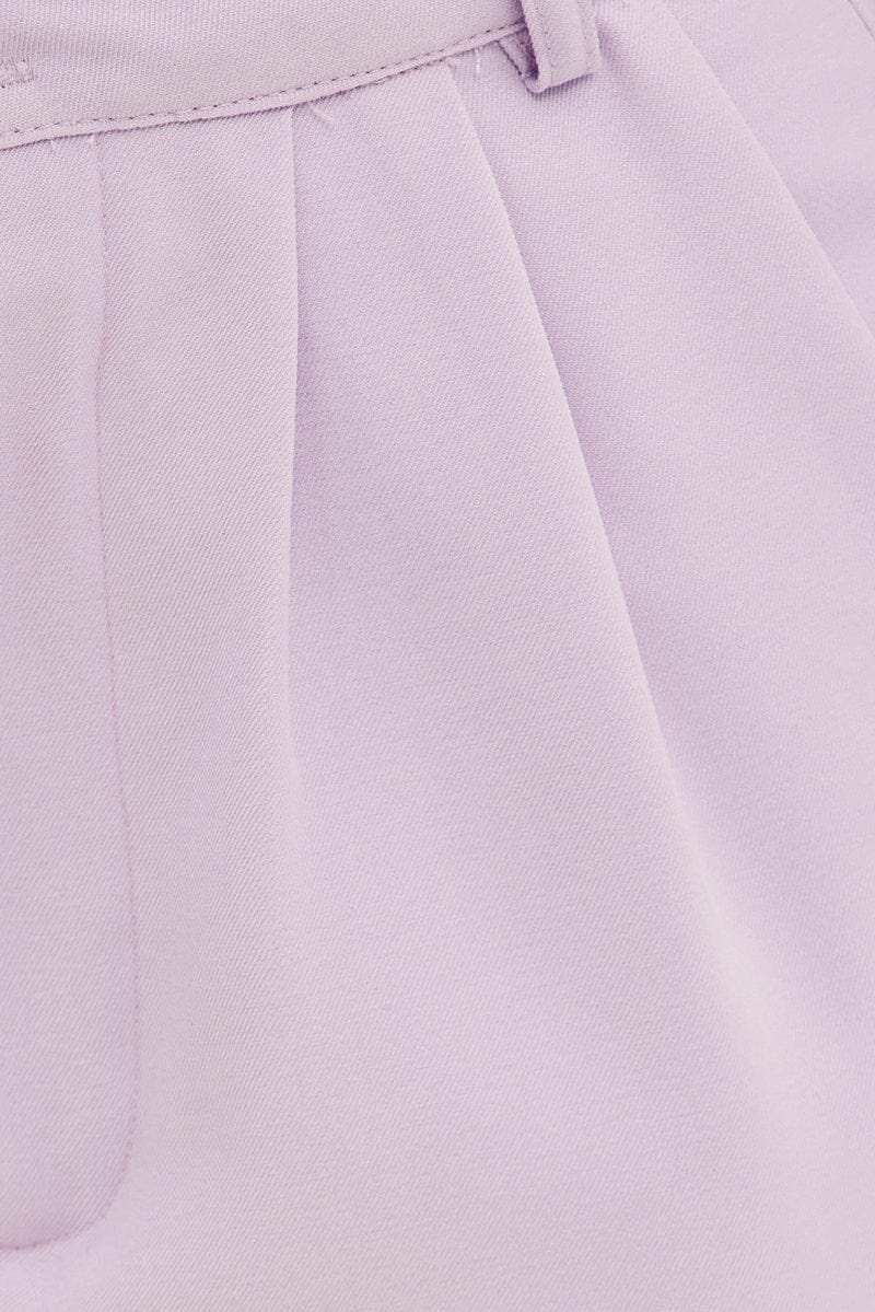 Purple Short High Waist Tailored