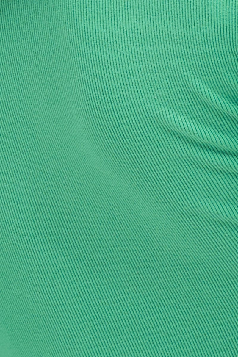 Green Asymmetric Top Ribbed
