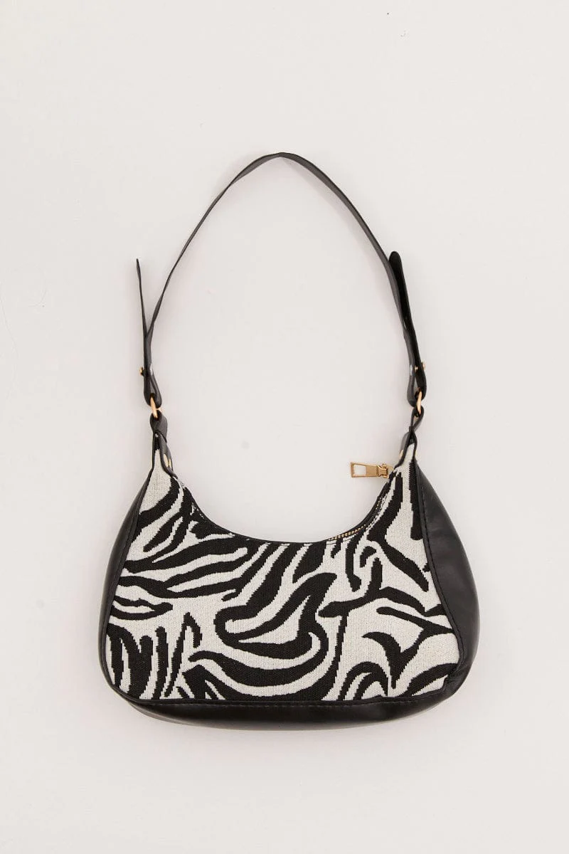 Print Shoulder Baguette Bag