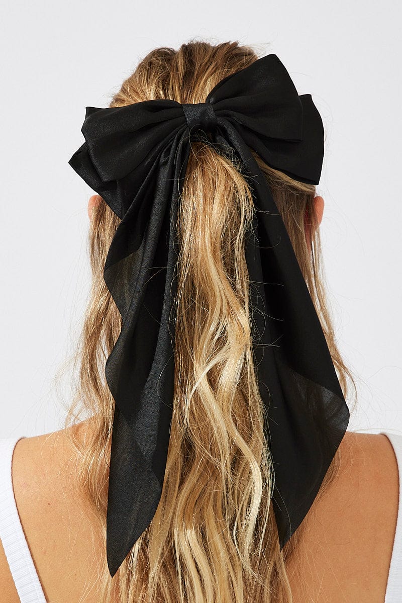 Black Large Bow Hair Clip