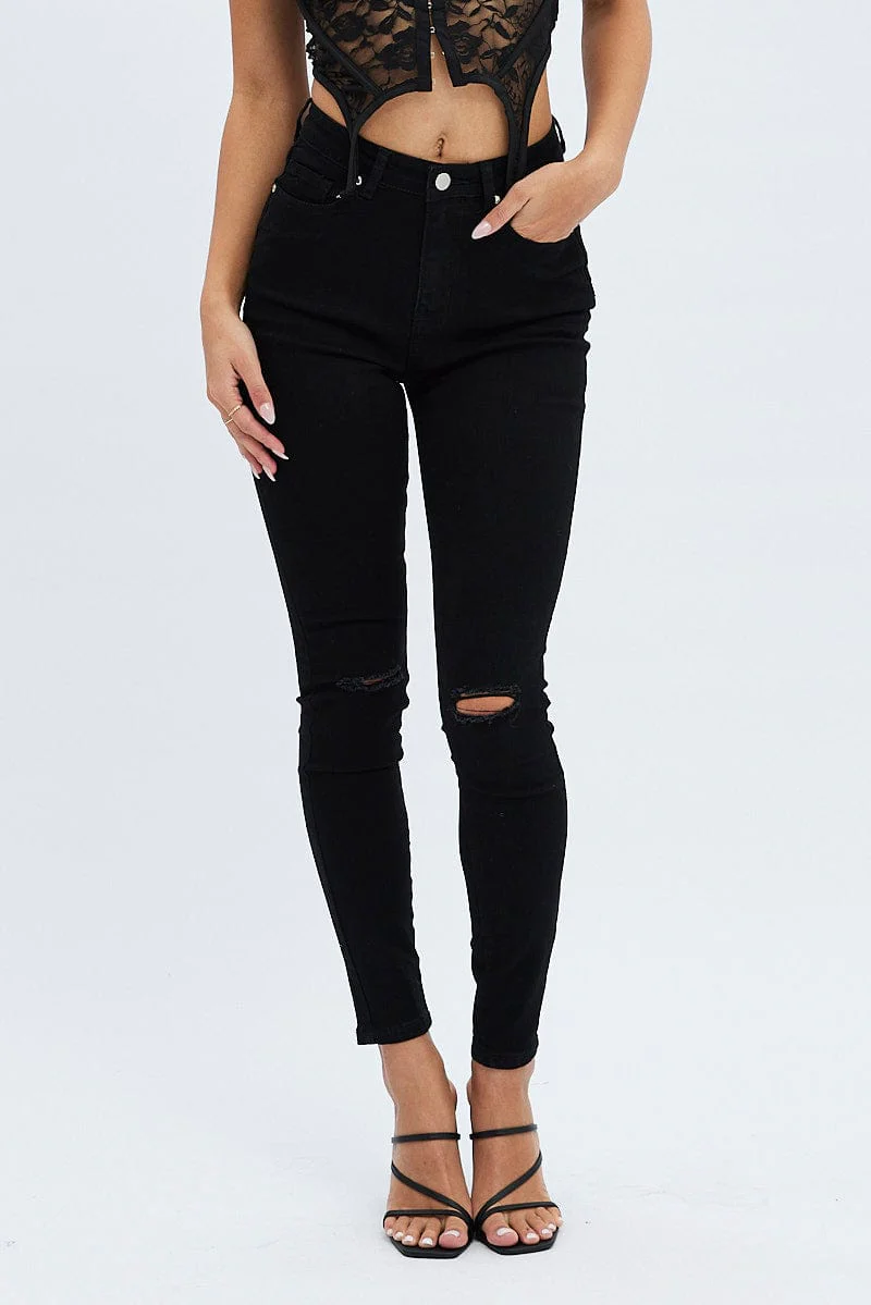 Black Skinny Denim Jeans