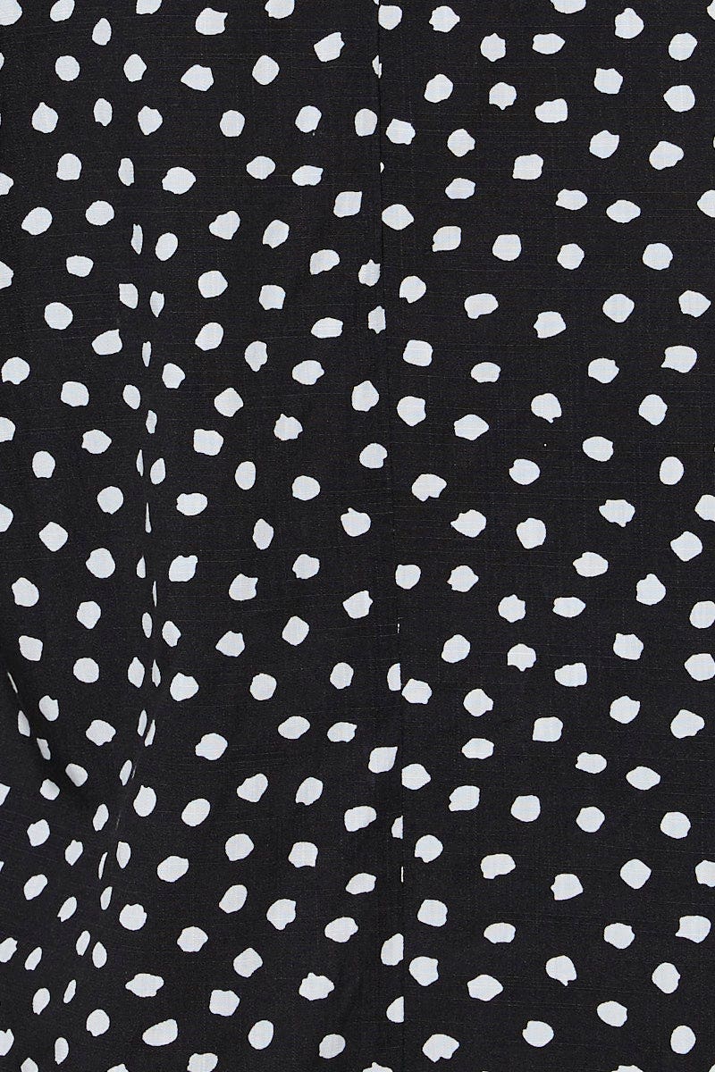 Geo Print Top Short Sleeve Linen