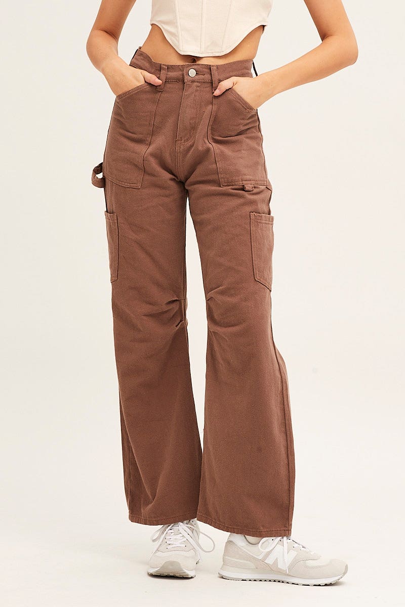 Brown Carpenter Jeans Cargo Pocket