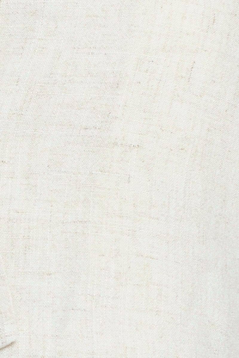 Beige Crop Jacket Short Sleeve Collared