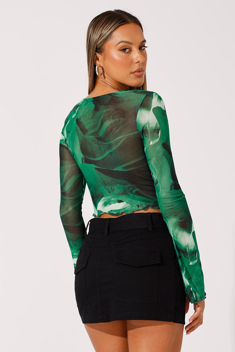 Black Cargo Skirt Mini Low Rise