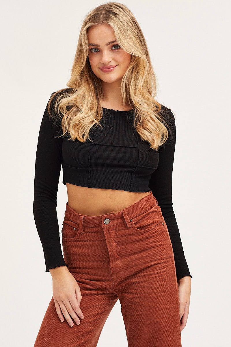 Black Top Long Sleeve Midriff