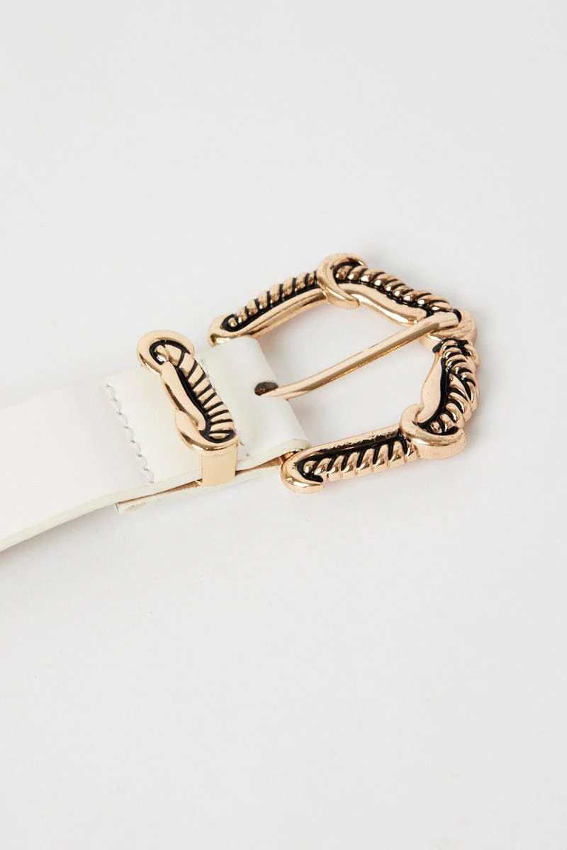 White Buckle Belt