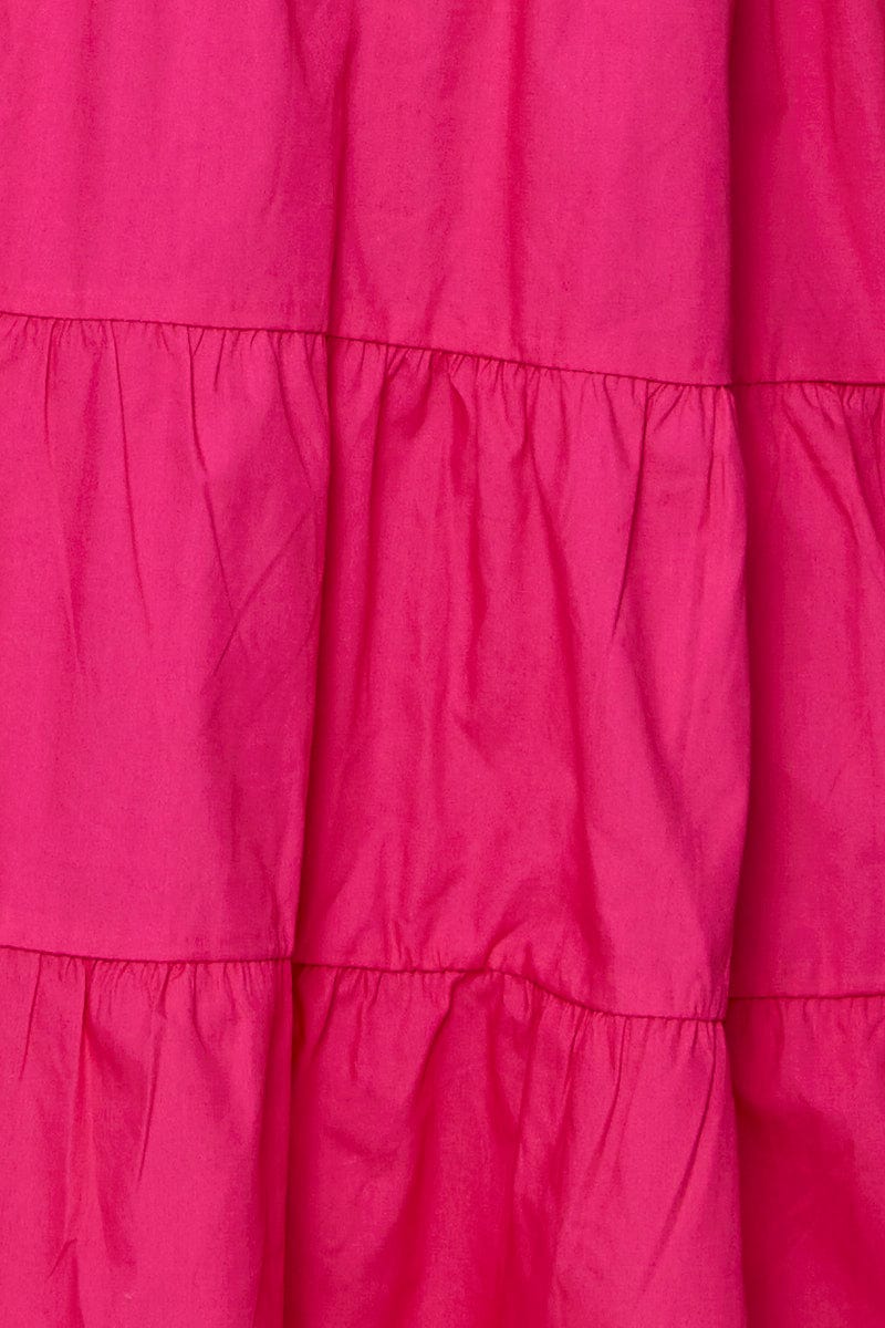 Pink Shirt Dress Sleeveless V Neck