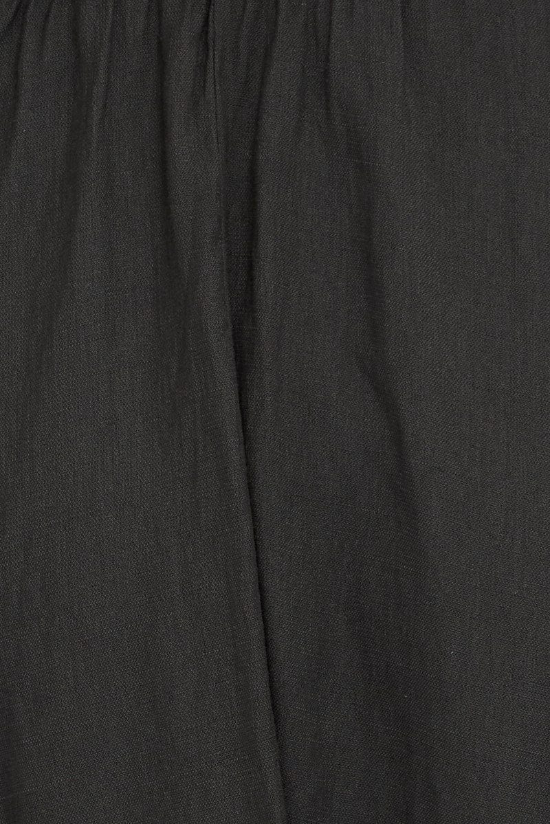 Black Fit and Flare Dress Sleeveless Lace Trim