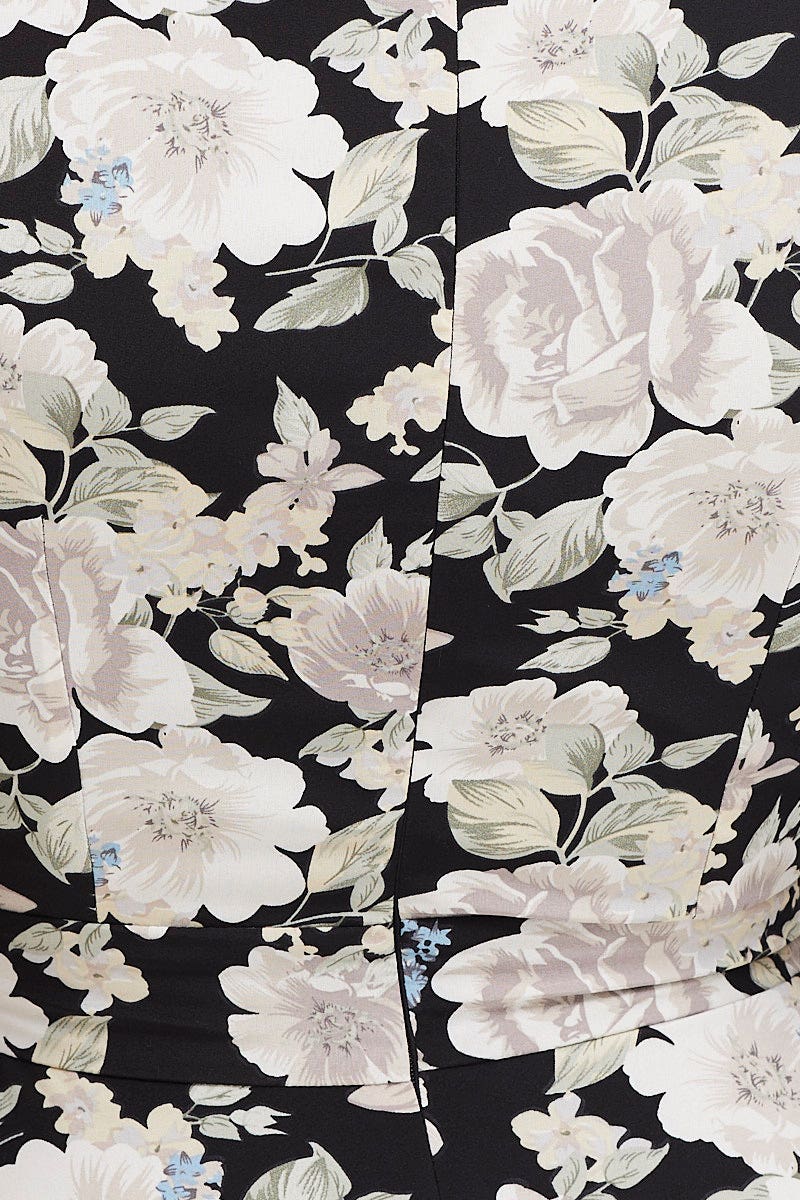 Print Dress Short Sleeve Maxi V Neck Polyester