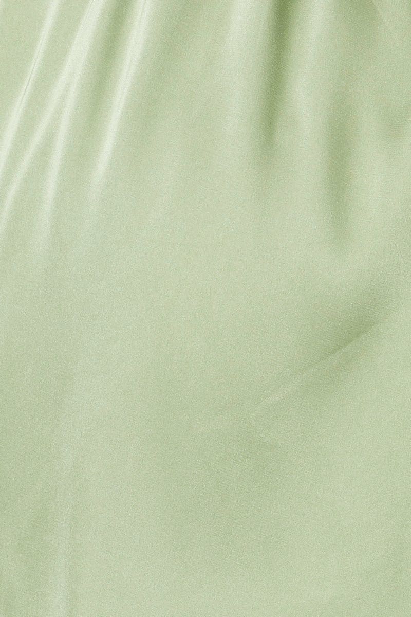 Green Bralette Pyjamas Set Satin