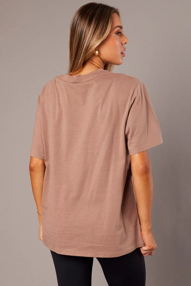 Brown Graphic Tee Short Sleeve