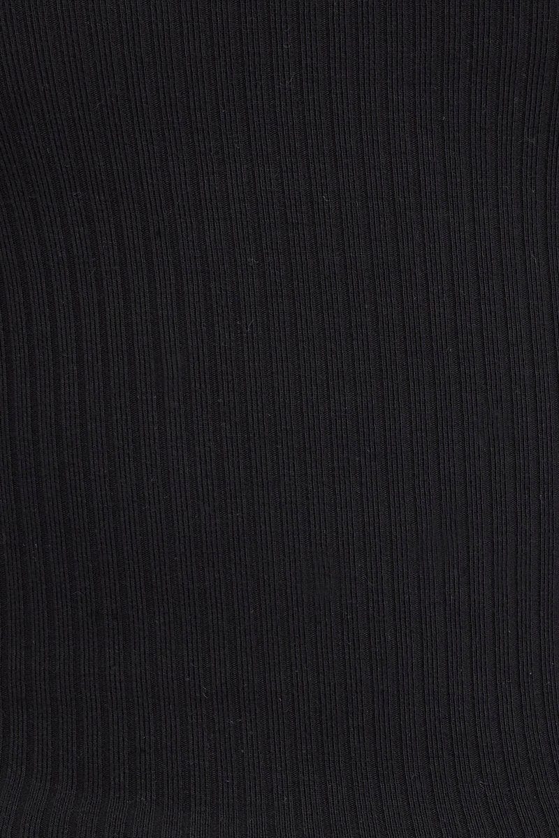 Black Singlet Top Scoop Neck