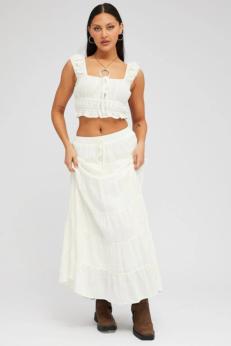 White Crop Top Short Sleeve