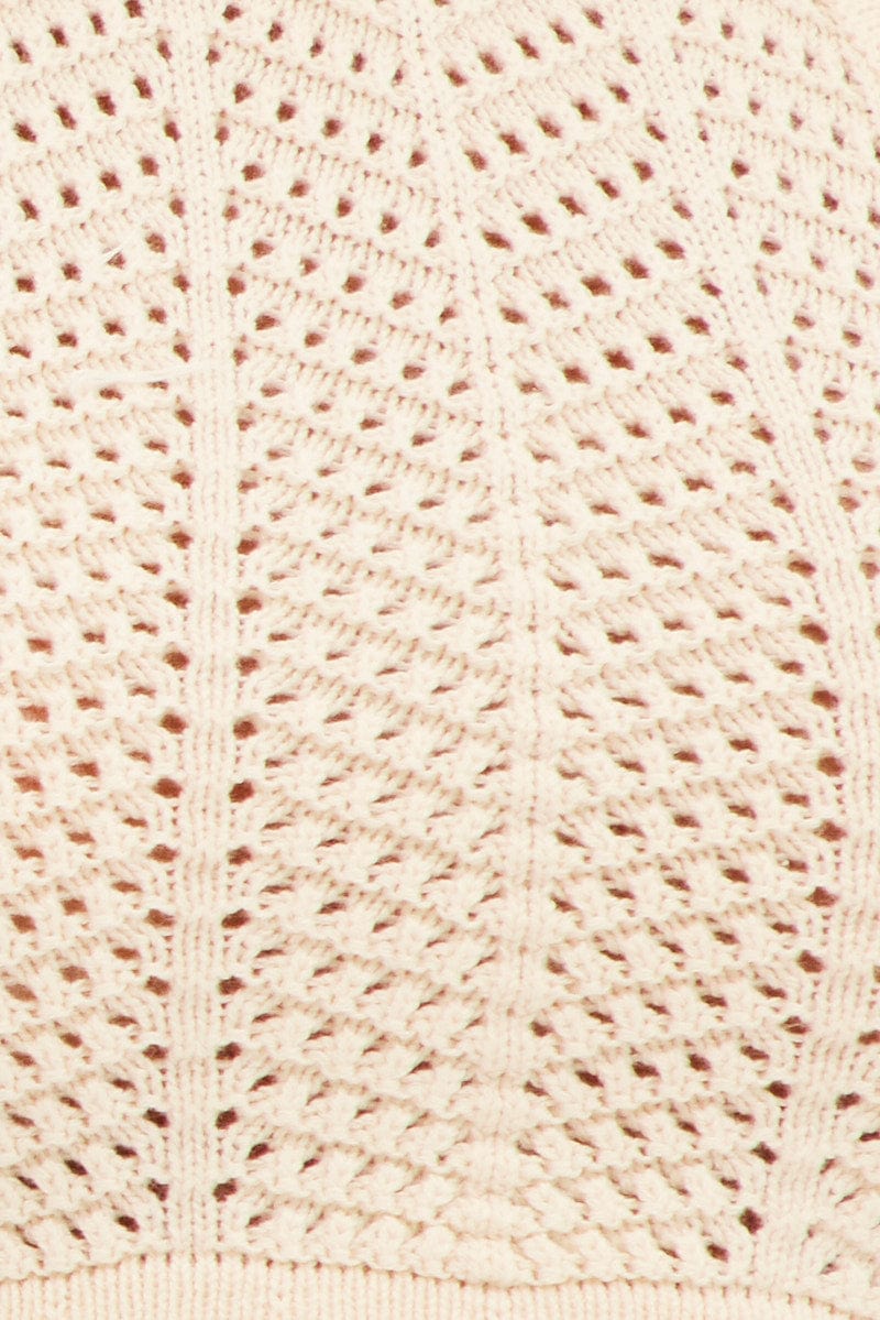 White Crochet Halter Neck Top